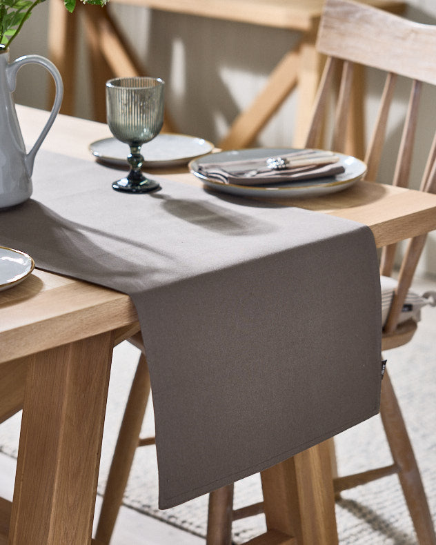 180cm Brown 100% Cotton Table Runners - Mocha Cotton Table Runner