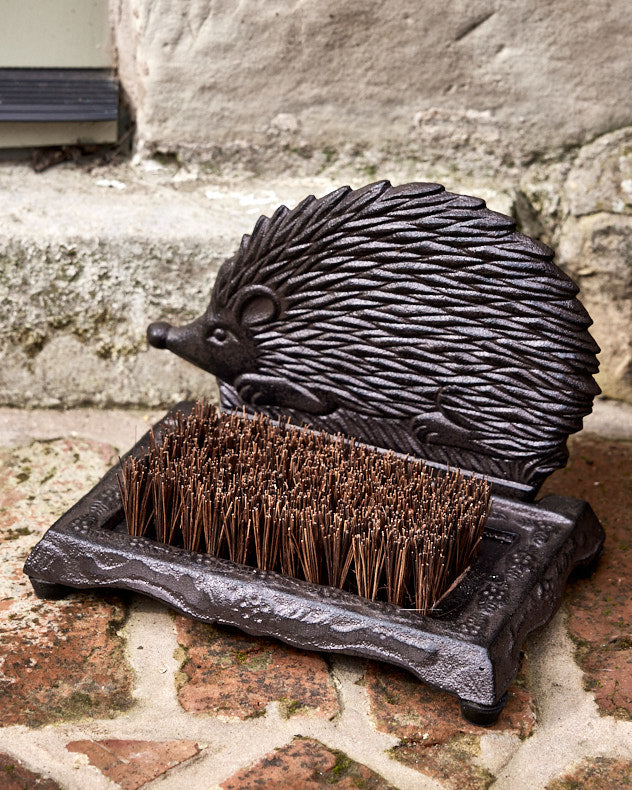 Ornate Cast Iron Hedgehog Boot Brush