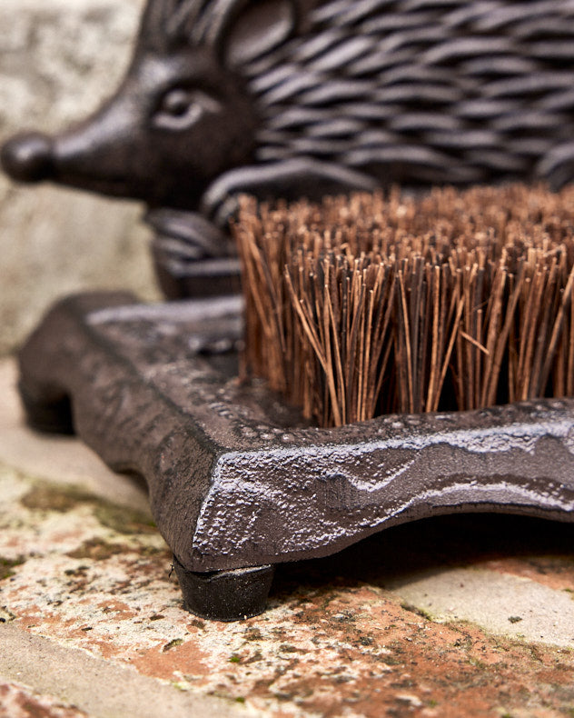 Ornate Cast Iron Hedgehog Boot Brush