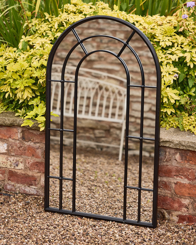 Canet Black Tall Rounded Arch Mirror
