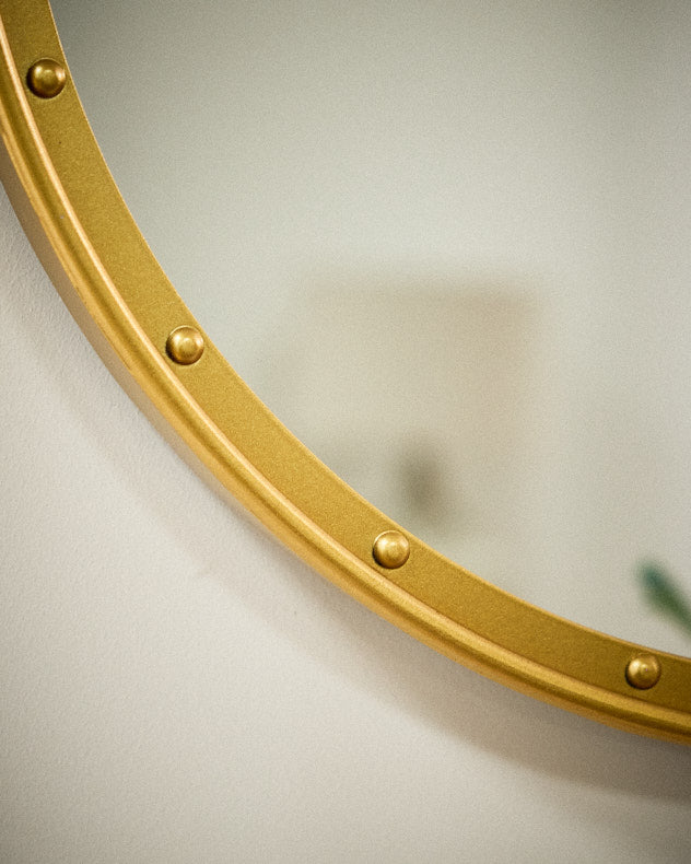 Valon Gold Circular Bird Mirror