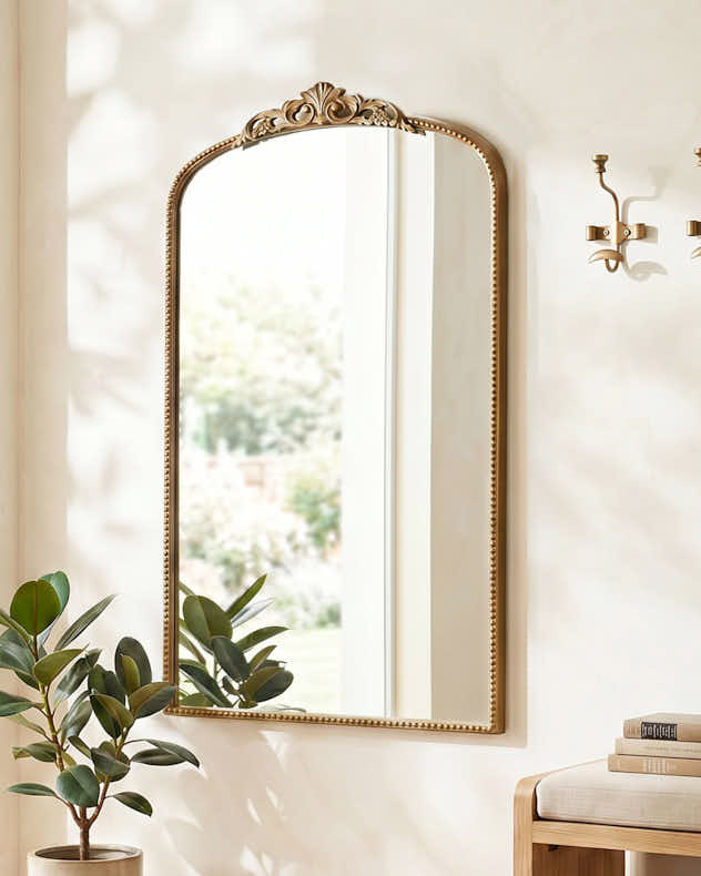 Mirror - Rozier Gold Ornate Arch Mirror 106cm x 61cm