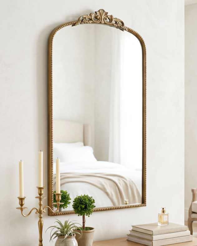 Mirror - Rozier Gold Ornate Arch Mirror 106cm x 61cm