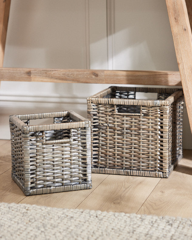 Set of 2 Wicker Storage Baskets