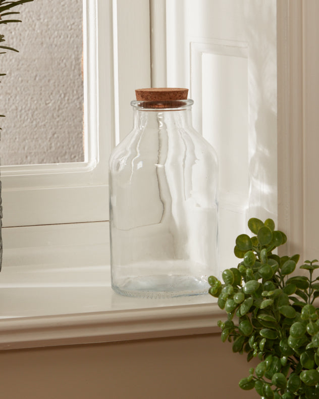 Glass Bottle with Cork Lid