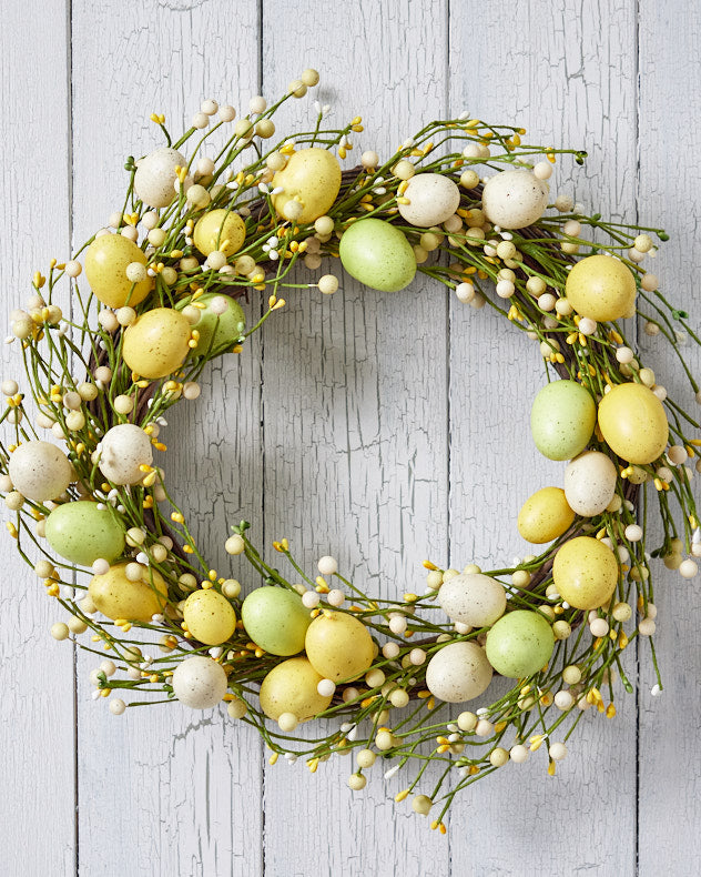Yellow and Green Easter Eggs Wreath