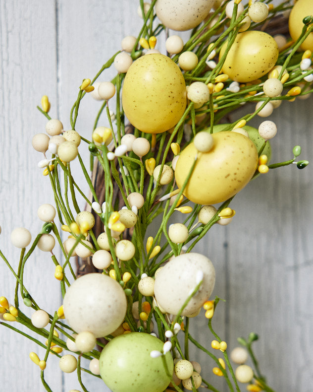 Yellow and Green Easter Eggs Wreath