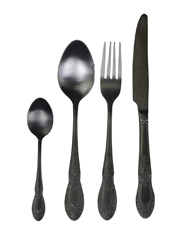 Fairley Black 16 Piece Cutlery Set
