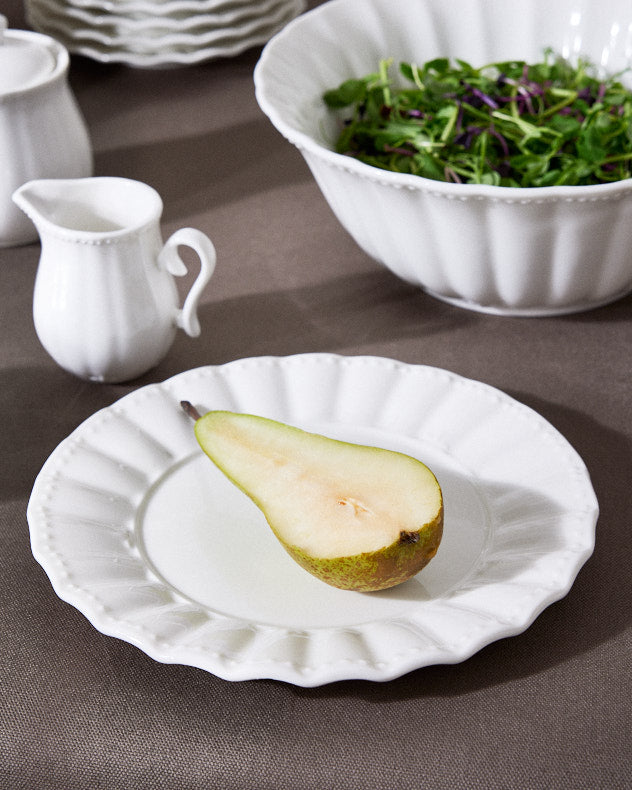 White Ceramic Tableware - Mysa White Porcelain Salad Plate