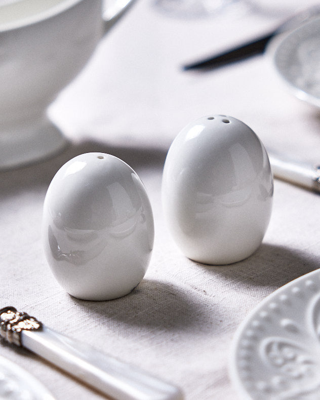Muna Porcelain Egg Salt and Pepper Shakers