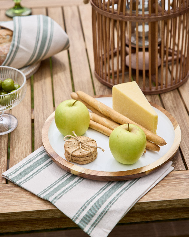 Fika Round Wooden Tray