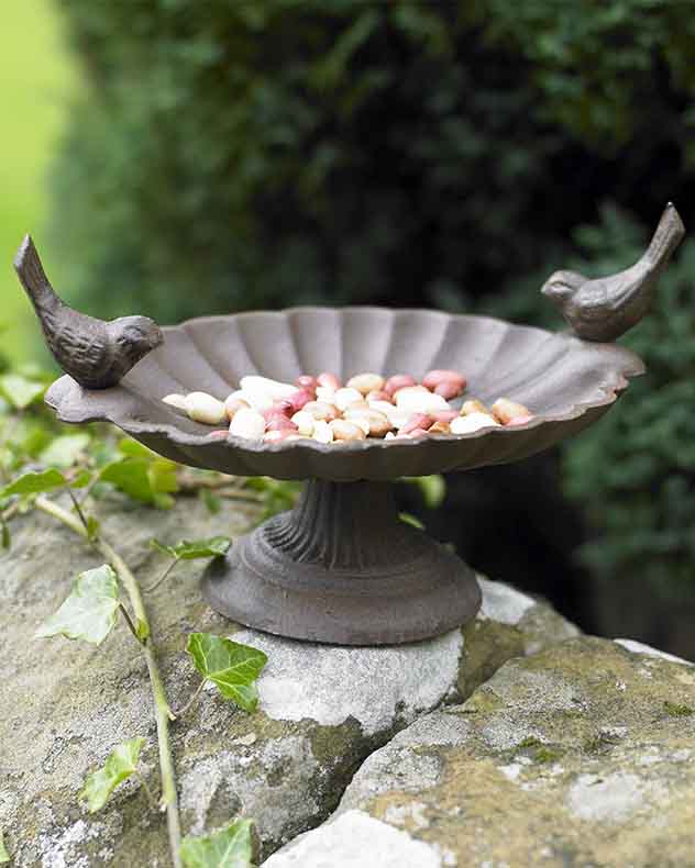 Cast Iron Antique Brown Bird Bath