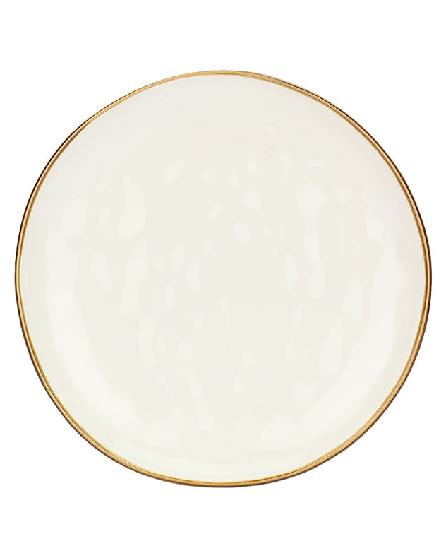 Petra Ivory Ceramic Dinner Plate