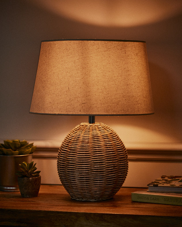Small Fairport Rattan Table Lamp