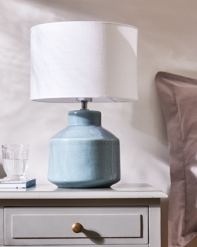 Lampe Zenith à glaçure craquelée bleue