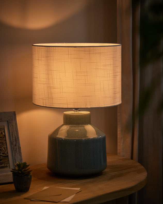 Lampe Zenith à glaçure craquelée bleue