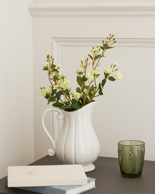 Green Plastic Faux Flowers - Faux Meadow Rose Spray