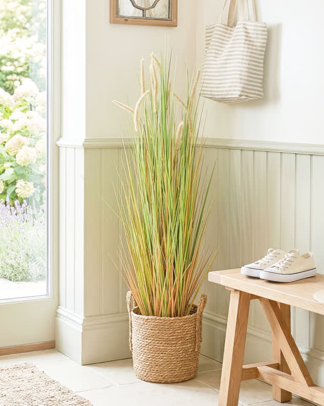 Faux Potted Plant - Faux Ravenna Grass Pot