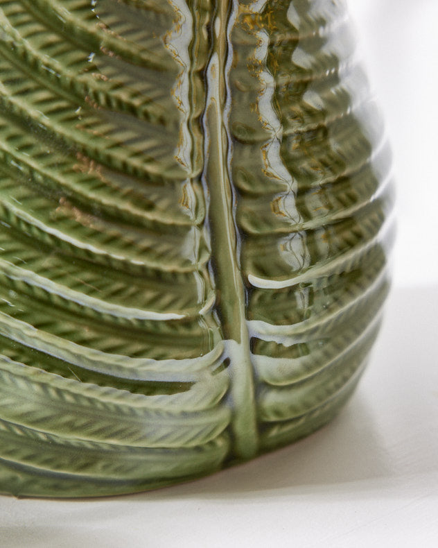 Botanical Green Leaf Jug Vase