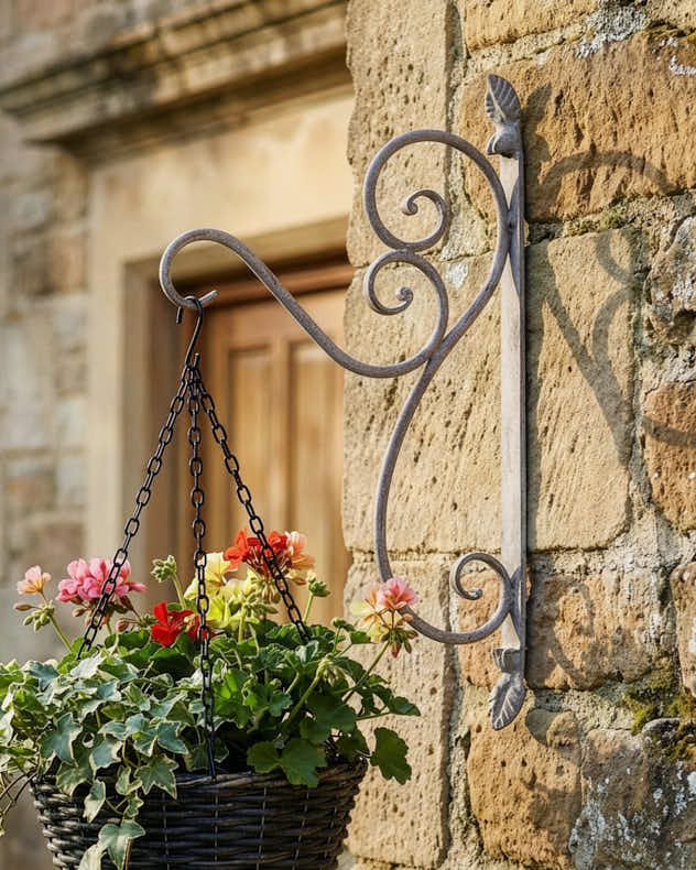 Grey Metal Brackets - Rula Scrolled Wall Bracket