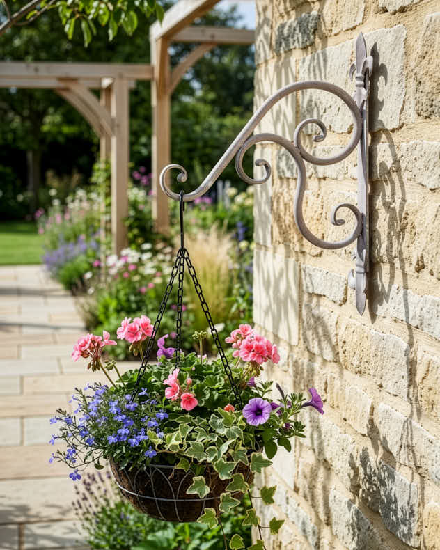 Garden Accessories - Fleur de Lys Scrolled Wall Bracket