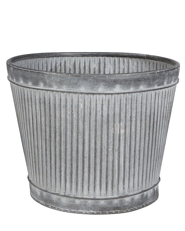 Ribbed Metal Planter Bucket