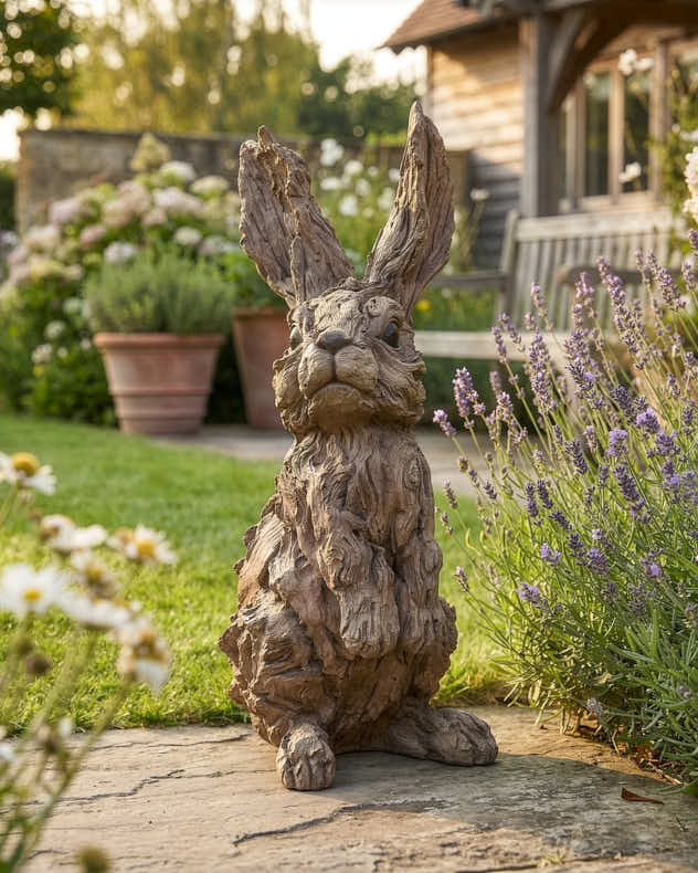 Brown Resin Ornaments - Textured Rabbit Ornament
