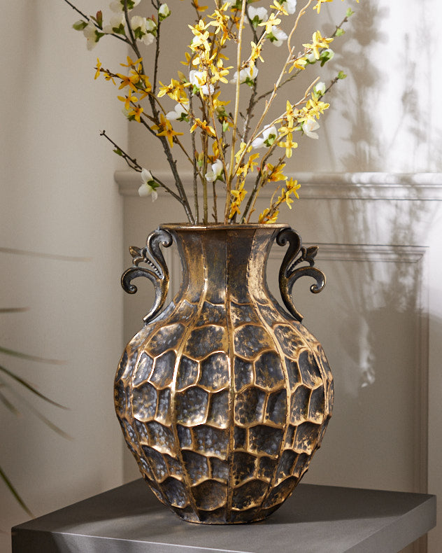 Vintage Textured Vase with Handles
