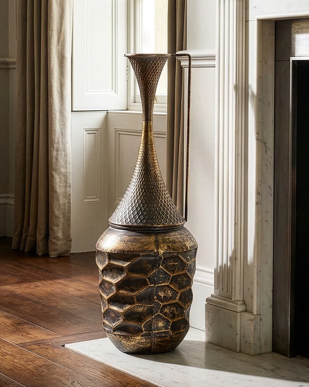 Tall Neck Textured Jug Vase