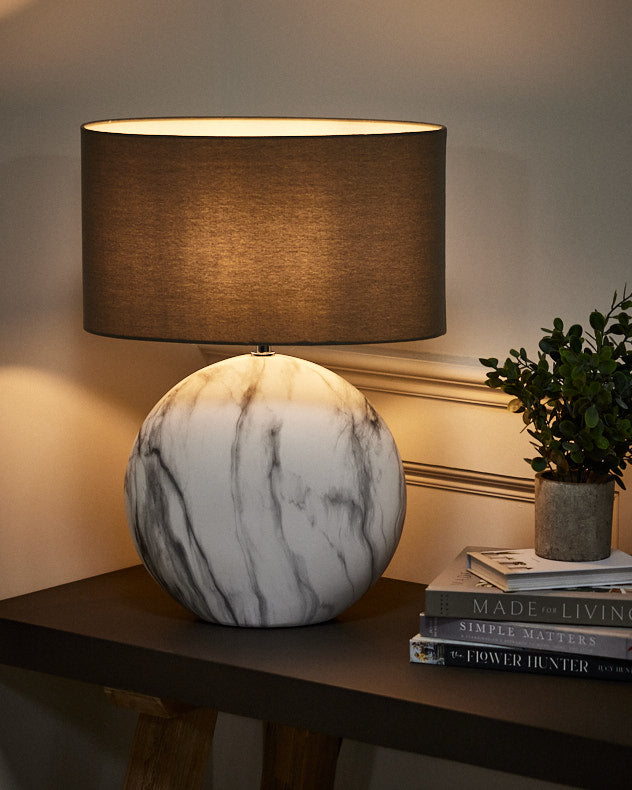 Melora Large Marble Effect Lamp