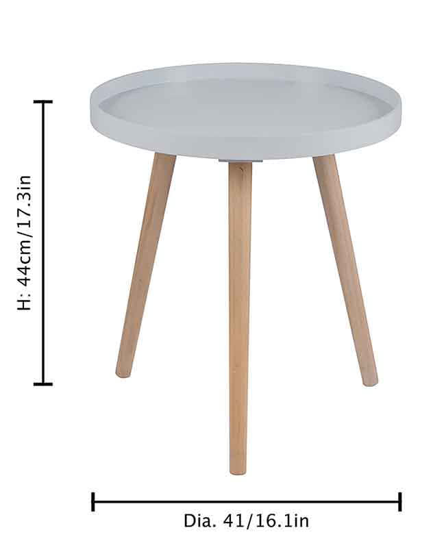 Arcadia Light Grey and Pine Side Table