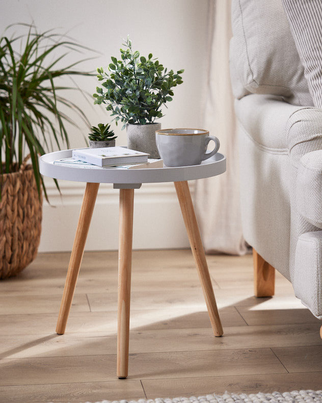 Arcadia Light Grey and Pine Side Table