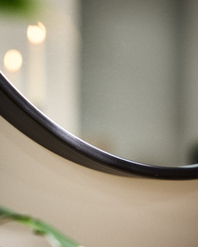 Mirror - Curzon Circular Black Iron Wall Mirror 60cm