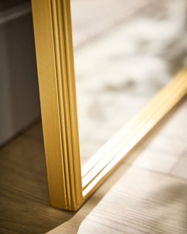 Mirror - Alzac Gold Tall Rounded Arch Mirror 170cm x 61cm