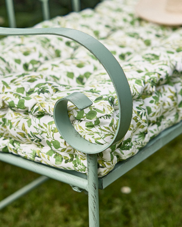 Arette Green Iron Garden Bench