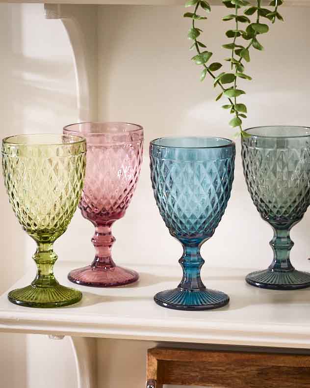 Wine Glasses - Diamas Coloured Glass Wine Goblets