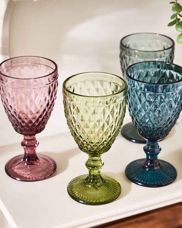 Wine Glasses - Diamas Coloured Glass Wine Goblets