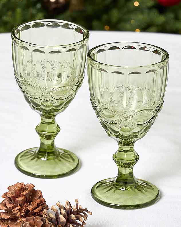 Aurielle Green Wine Goblet