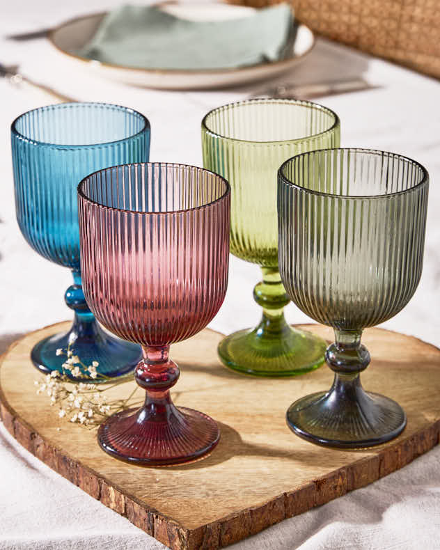Palermo Coloured Glass Wine Goblets