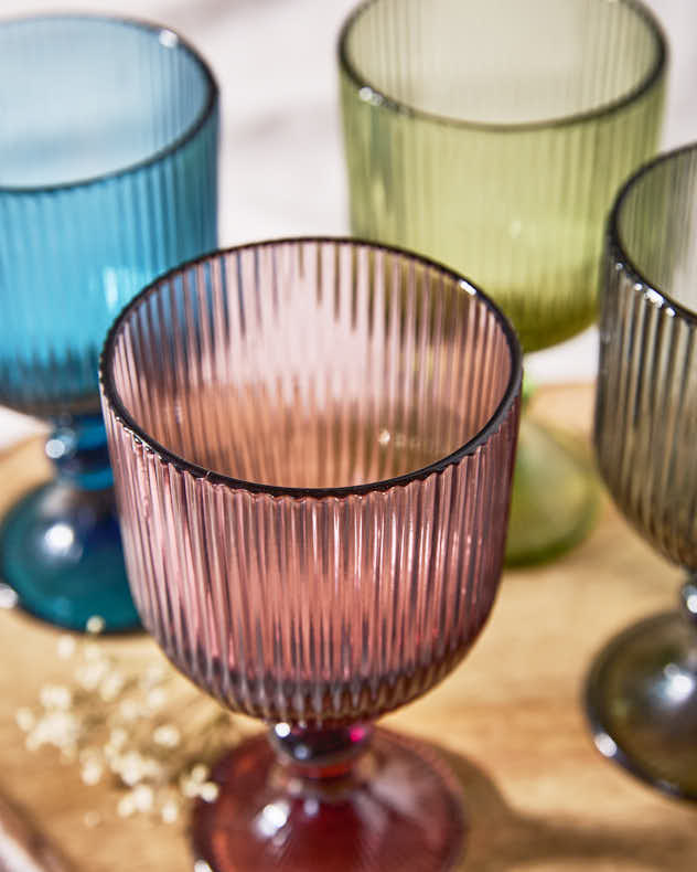 Palermo Coloured Glass Wine Goblets