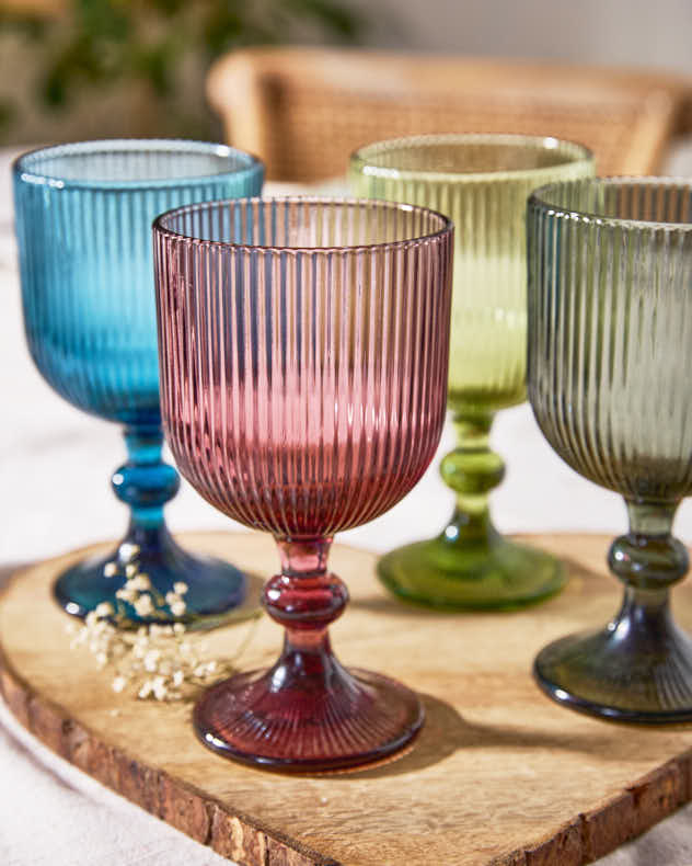 Palermo Coloured Glass Wine Goblets