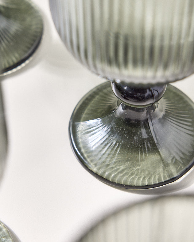Palermo Grey Ribbed Wine Goblet