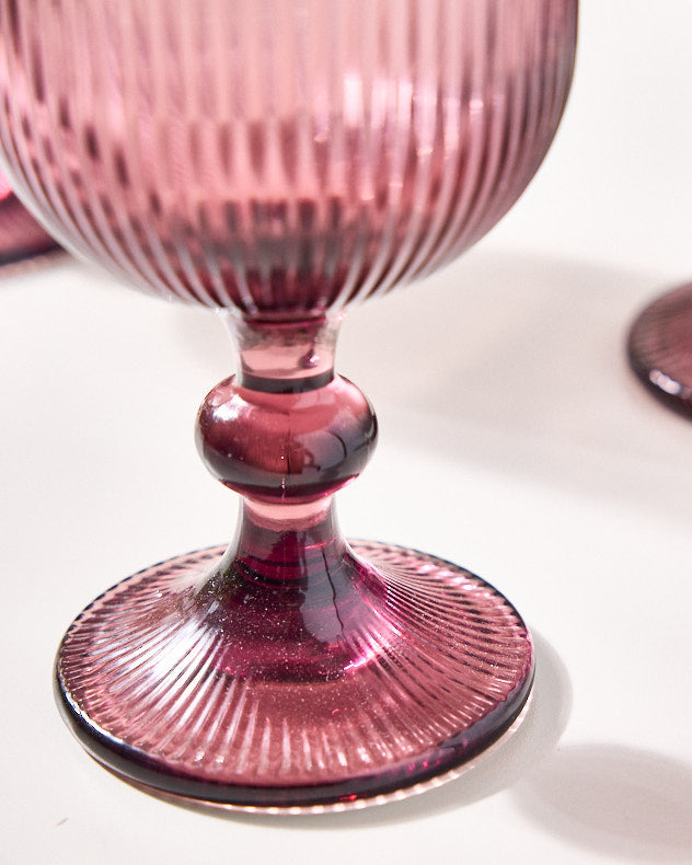 Palermo Pink Ribbed Wine Goblet