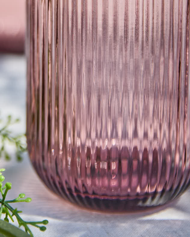 Palermo Pink Ribbed Highball Tumbler