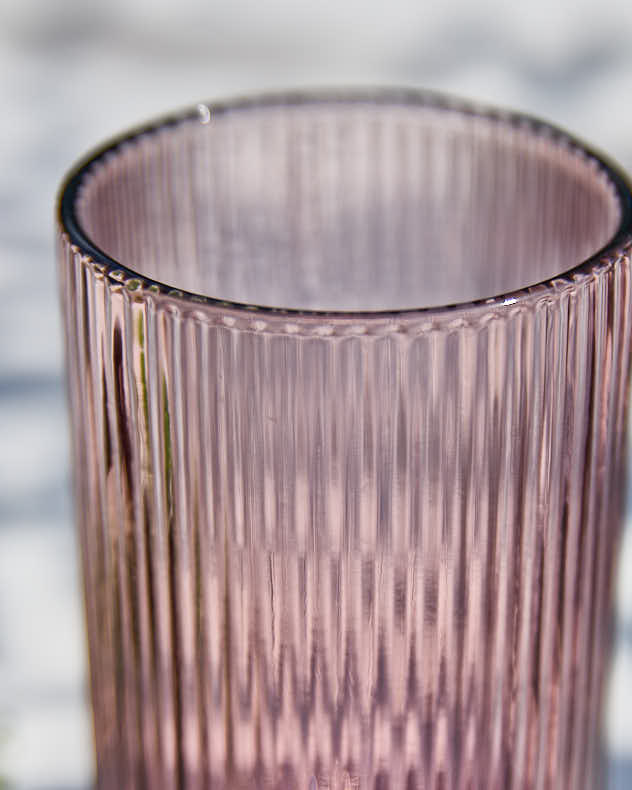 Palermo Pink Ribbed Highball Tumbler