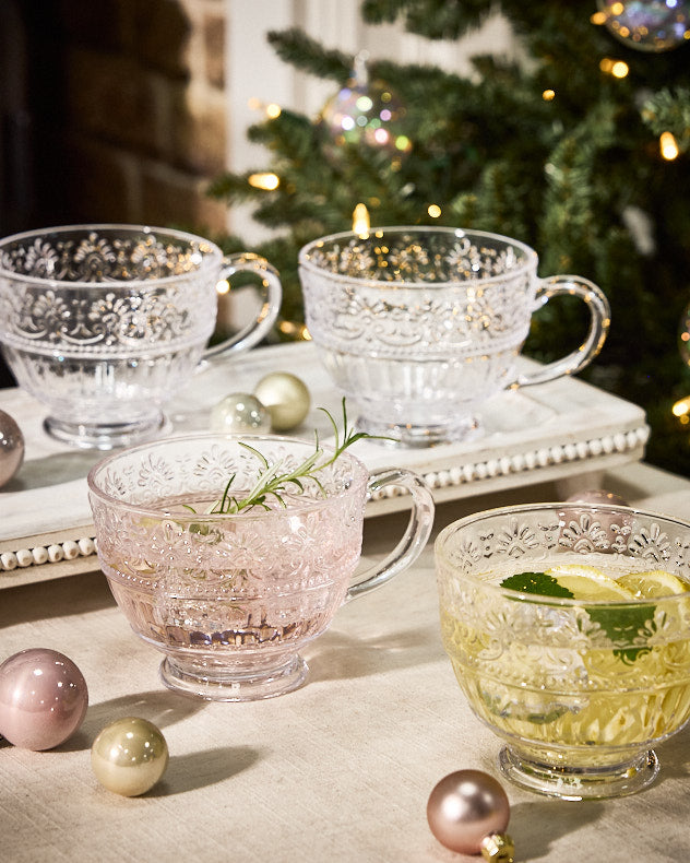 Embossed Glass Christmas Gin Cup