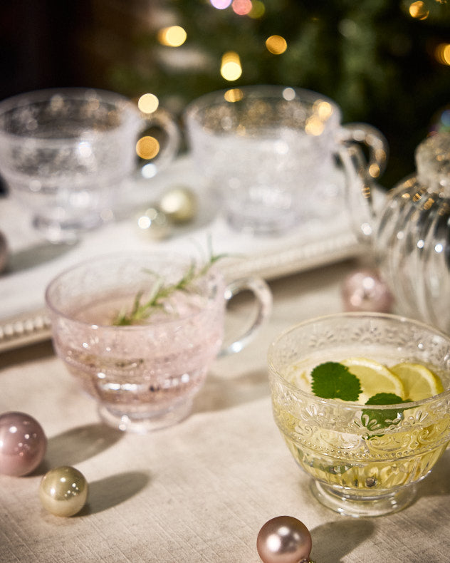 Embossed Glass Christmas Gin Cup