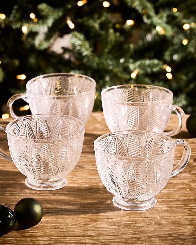 Feuille Embossed Footed Mug