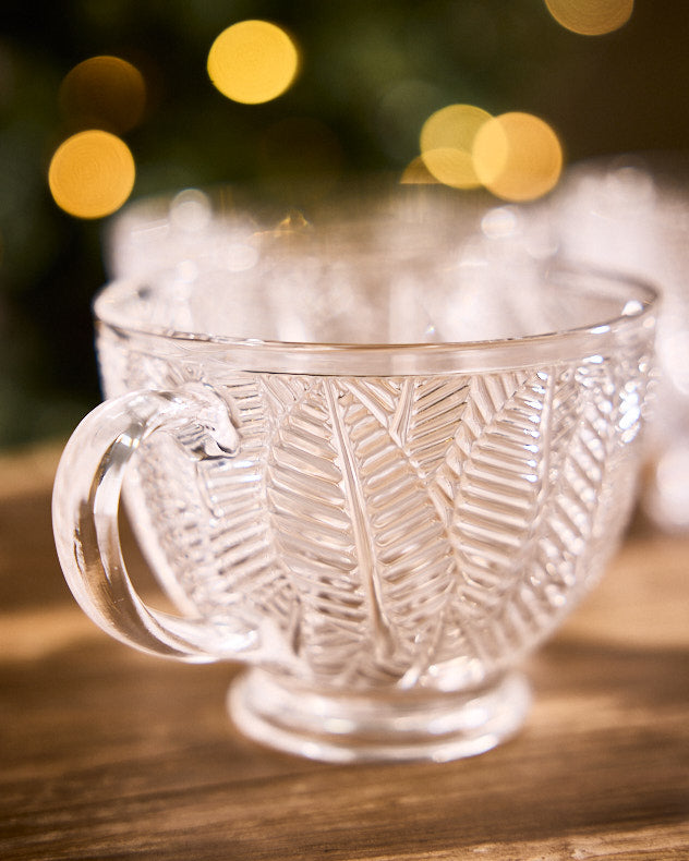 Feuille Embossed Footed Mug