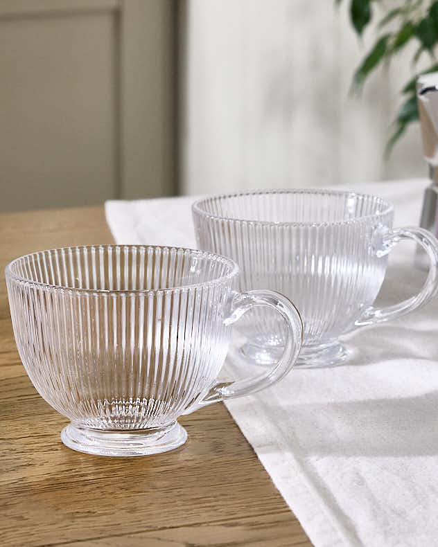 Mugs &amp; Coffee Cups Set of 8 - Palermo Embossed Footed Mug